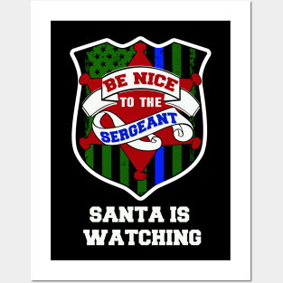 thin blue line christmas police gift Posters and Art